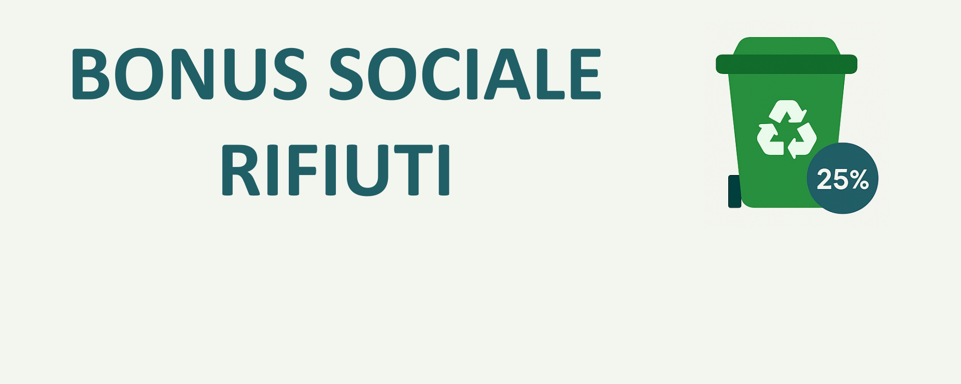 BONUS RIFIUTI ARERA 2025